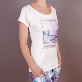 Damska koszulka z nadrukiem Roxy Good Looking Sea Spray - kremowa