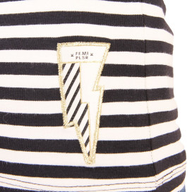 Koszulka Femi Pleasure Riti - Black and White Stripes